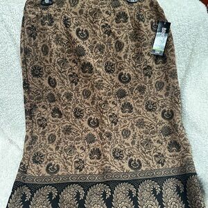 Briggs New York Tan and Black Patterned Skirt